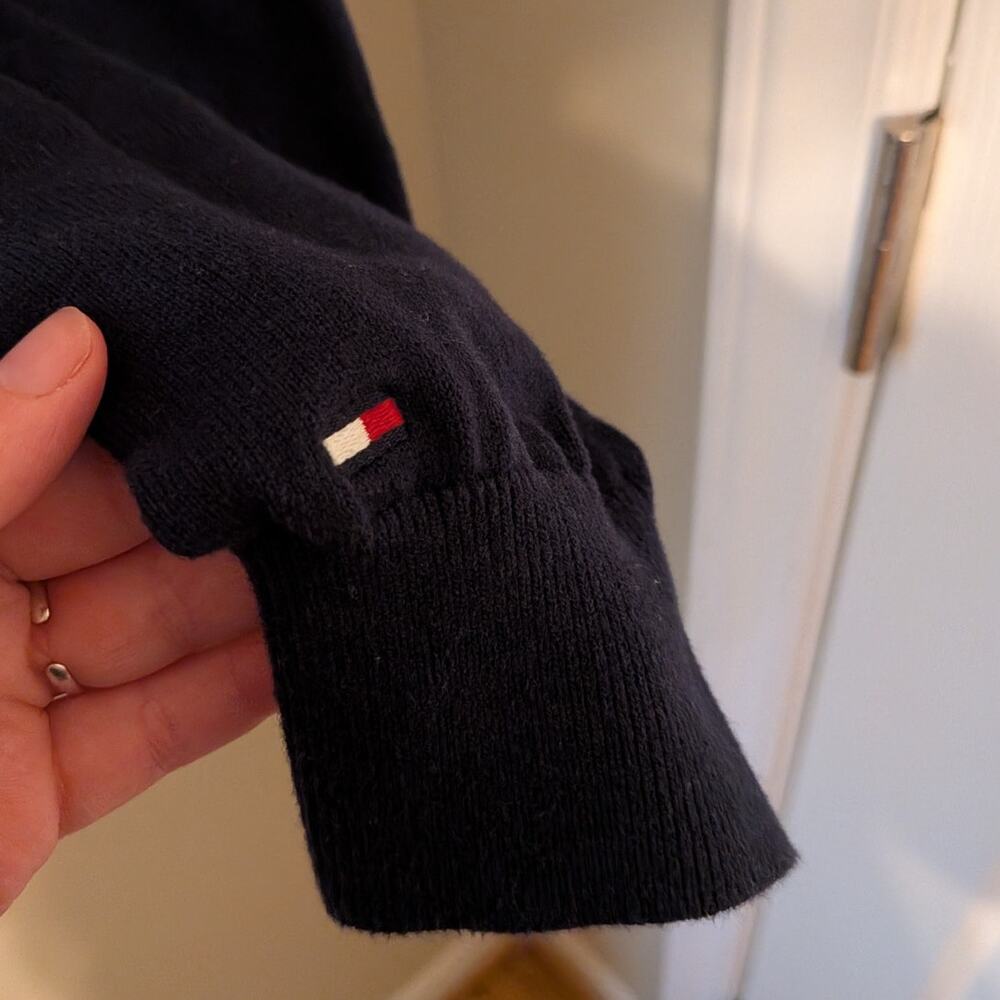 Tommy Hilfiger Navy Blue Sweater With Logo Across Chest - Picture 5 of 7